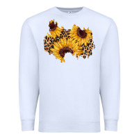 White sunflower leopard patch Premium Sweatshirt - AdoDesignShop