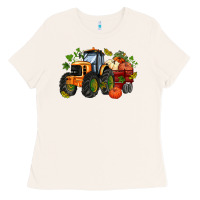 Bone fall tractor with pumpkin Ladies Tee - AdoDesignShop