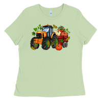 Matcha fall tractor with pumpkin Ladies Tee - AdoDesignShop