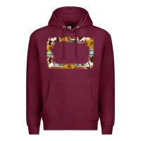 Burgundy western serape sunflower background frame Premium Hoodie - NancyCooperArtShop