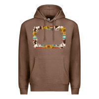 Chestnut western serape sunflower background frame Premium Hoodie - NancyCooperArtShop