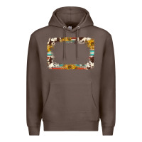 Coffee western serape sunflower background frame Premium Hoodie - NancyCooperArtShop