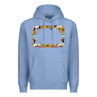 Colony Blue western serape sunflower background frame Premium Hoodie - NancyCooperArtShop