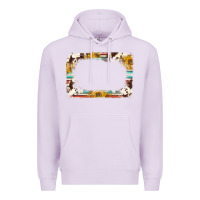 Lilac western serape sunflower background frame Premium Hoodie - NancyCooperArtShop
