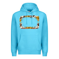 Ocean Blue western serape sunflower background frame Premium Hoodie - NancyCooperArtShop