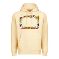 Pina Colada western serape sunflower background frame Premium Hoodie - NancyCooperArtShop