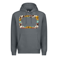 Rock western serape sunflower background frame Premium Hoodie - NancyCooperArtShop