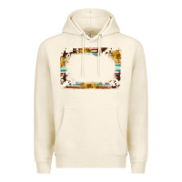 Tofu western serape sunflower background frame Premium Hoodie - NancyCooperArtShop