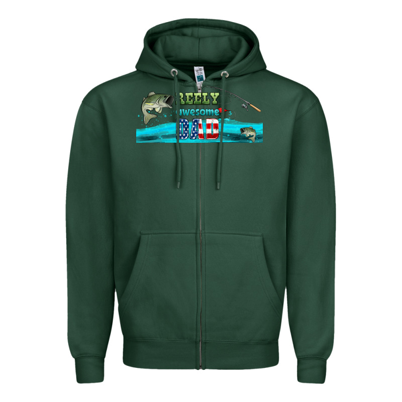 Reely Awesome Dad  Libbey Glass Zipper Hoodie by HRA Design Shop | Teevron