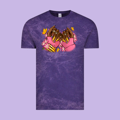 Vintage Tee Pink afro nails