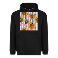 Black patriotic sunflowers stripes and stars seamless patrern Heavyweight Hoodie - BundleAndBundleShop