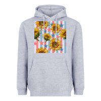 Heather Grey patriotic sunflowers stripes and stars seamless patrern Heavyweight Hoodie - BundleAndBundleShop