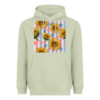 Matcha patriotic sunflowers stripes and stars seamless patrern Heavyweight Hoodie - BundleAndBundleShop