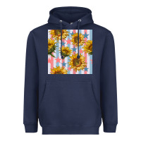 Navy patriotic sunflowers stripes and stars seamless patrern Heavyweight Hoodie - BundleAndBundleShop
