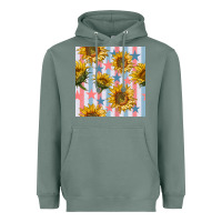 Sage patriotic sunflowers stripes and stars seamless patrern Heavyweight Hoodie - BundleAndBundleShop