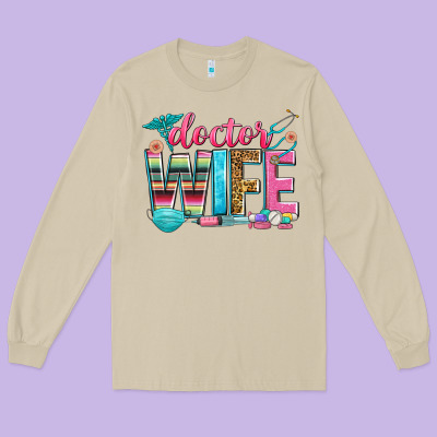 Doctor Wife Long Sleeve Tee Designed By Zillion Design Studio