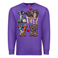 Purple love baby pigs Premium Sweatshirt - Artiststas