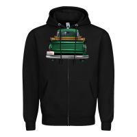 Black western green truck back view Zipper Hoodie - FaDigitalArtStudio