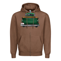 Chestnut western green truck back view Zipper Hoodie - FaDigitalArtStudio