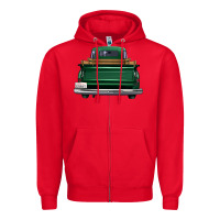 Western Green Truck Back View Zipper Hoodie | Teevron