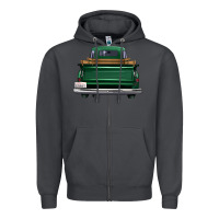 Smoke western green truck back view Zipper Hoodie - FaDigitalArtStudio