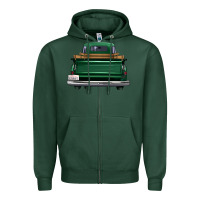 Sports Green western green truck back view Zipper Hoodie - FaDigitalArtStudio