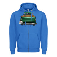 True Royal western green truck back view Zipper Hoodie - FaDigitalArtStudio