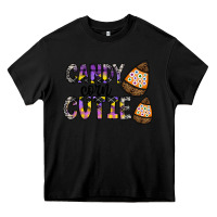 Black Candy Corn Cutie Heavy Core Tee - CowhideDigitalArt