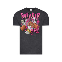 Vintage Black Pink and white sneaker girl Vintage Tee - RanaPortraitStore