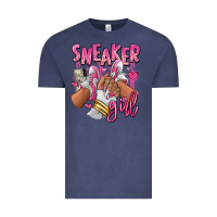 Vintage Denim Pink and white sneaker girl Vintage Tee - RanaPortraitStore