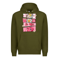 Army Green trendy valentines day retro characters Premium Hoodie - MaliasSmallBusiness