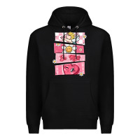 Black trendy valentines day retro characters Premium Hoodie - MaliasSmallBusiness