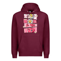Burgundy trendy valentines day retro characters Premium Hoodie - MaliasSmallBusiness