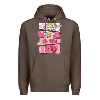 Coffee trendy valentines day retro characters Premium Hoodie - MaliasSmallBusiness