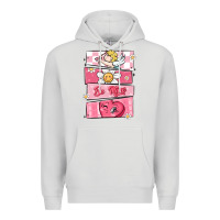 Dove Grey trendy valentines day retro characters Premium Hoodie - MaliasSmallBusiness