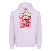 Lilac trendy valentines day retro characters Premium Hoodie - MaliasSmallBusiness