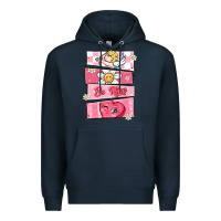 Navy trendy valentines day retro characters Premium Hoodie - MaliasSmallBusiness