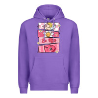 Purple trendy valentines day retro characters Premium Hoodie - MaliasSmallBusiness