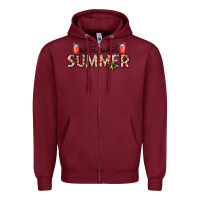 Burgundy sweet sweet summer Zipper Hoodie - CowhideDigitalArt