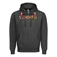 Charcoal Heather sweet sweet summer Zipper Hoodie - CowhideDigitalArt