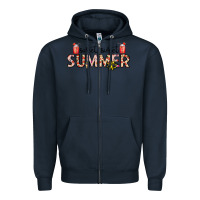 Navy sweet sweet summer Zipper Hoodie - CowhideDigitalArt