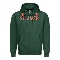 Sports Green sweet sweet summer Zipper Hoodie - CowhideDigitalArt