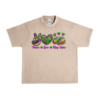 French Oak Peace Love King Cake Urban Heavy Tee - RanaPortraitStore