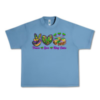 Pebble Blue Peace Love King Cake Urban Heavy Tee - RanaPortraitStore