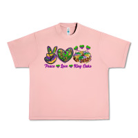 Salmon Peace Love King Cake Urban Heavy Tee - RanaPortraitStore
