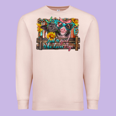 Just A Girl Who Loves Pigs Premium Sweatshirt Designed By Artiststas