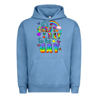 Pigment Pebble Blue Western It's Great Day To Be Gay Urban Hoodie - BundleAndBundleShop