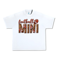 White football mini with leopard Urban Heavy Tee - texasbilliewilder