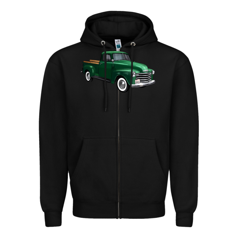 Western Green Truck Right 34 View 1 Zipper Hoodie by FaDigitalArtStudio | Teevron