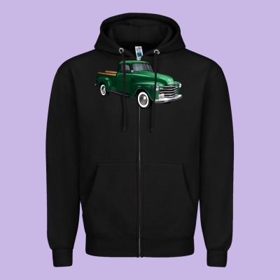Western Green Truck Right 34 View 1 Zipper Hoodie Designed By Fadigitalartstudio